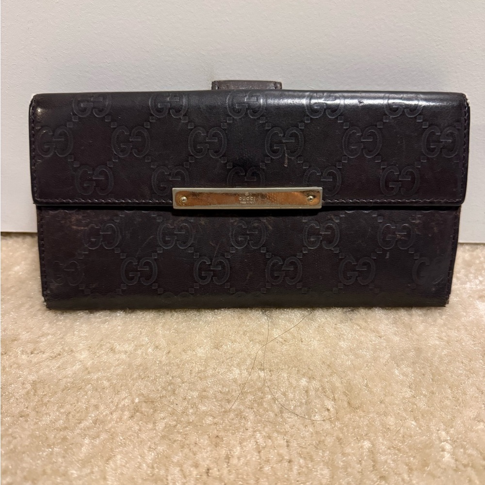 Gucci Guccissima Dark Brown Leather Wallet